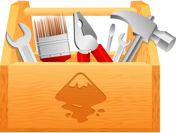 Ящик с инструментами на прозрачном фоне