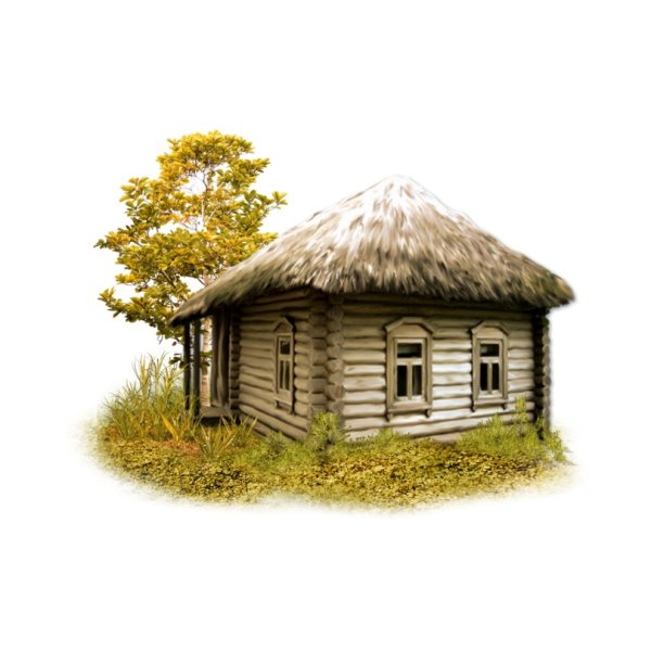 Деревянный домик без фона