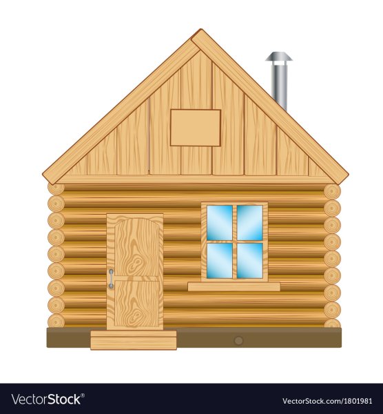 Бревенчатый домик в векторе