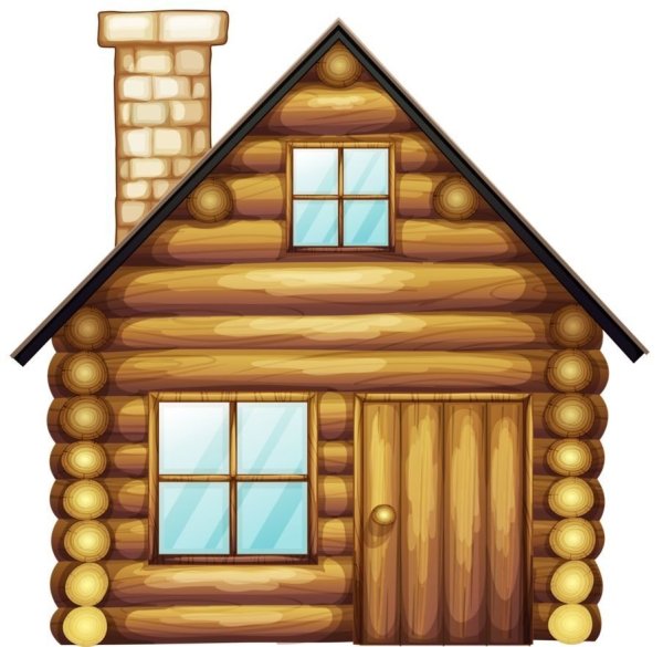 Мультяшный деревянный домик