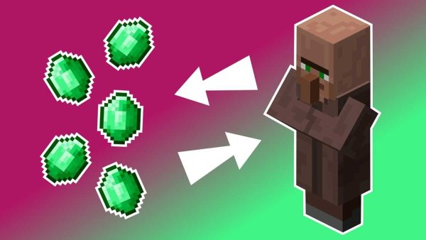Житель из МАЙНКРАФТА С изумрудом