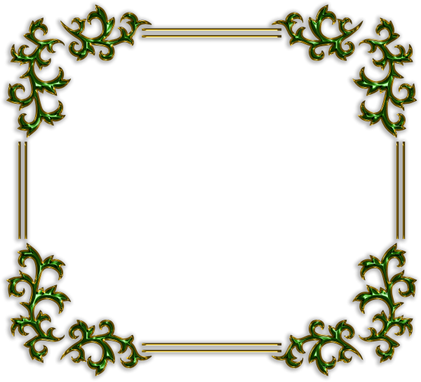 Рамка с зеленым орнаментом