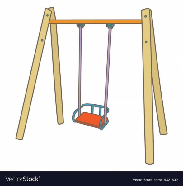 Детские качели на белом фоне