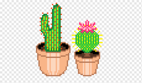 Пиксельное растение в горшке