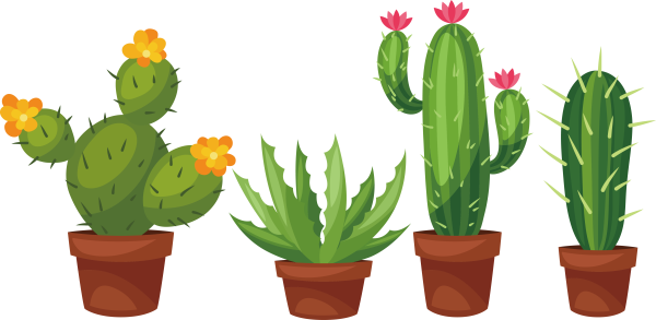 Кактусы мультяшные