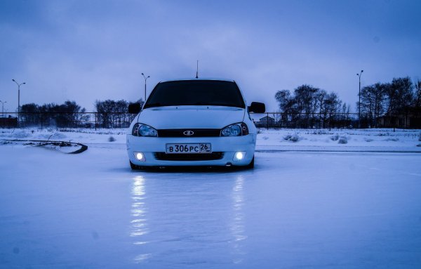 Зима машины Лада Калина