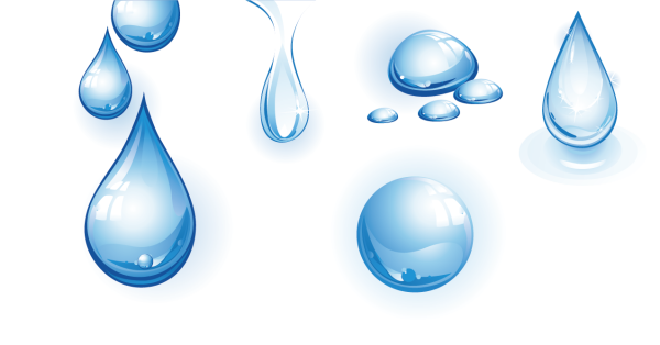 Капельки воды на белом фоне