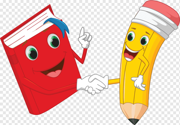 Веселый карандаш на прозрачном фоне