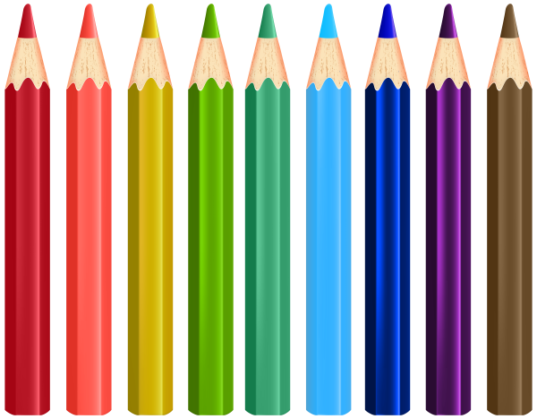 Цветные карандаши на прозрачном фоне