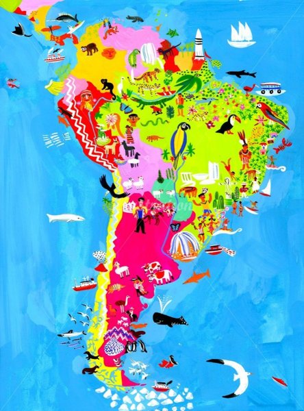 Карта Америки для детей