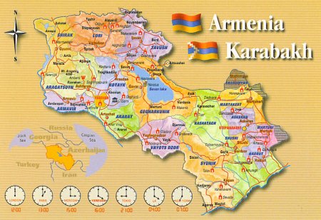 Карта Армении и Карабаха