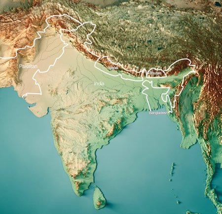 Космический снимок полуострова Индостан
