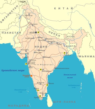 Гоа Индия на карте