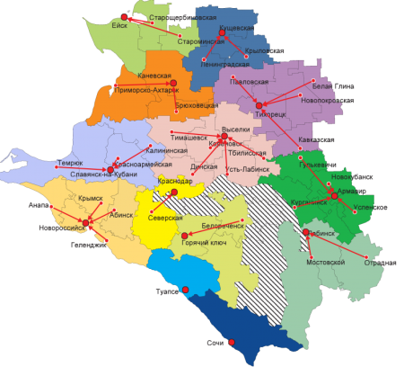 Карта Краснодарского края