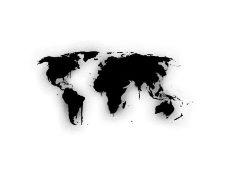 Карта мира на черном фоне