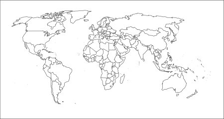 Политическая карта мира без названий стран