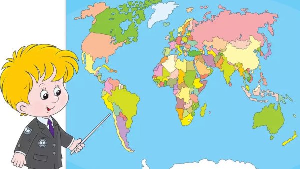 Карта мира для младших школьников