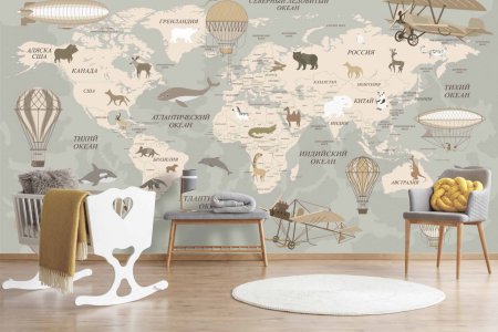 Фотообои карта в детскую