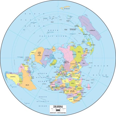 Карта мира плоская земля в хорошем качестве