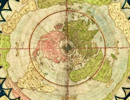 Древняя карта плоской земли Урбано Монте