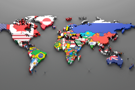 Флаги государств на карте