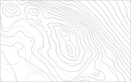 Изолинии рельефа вектор
