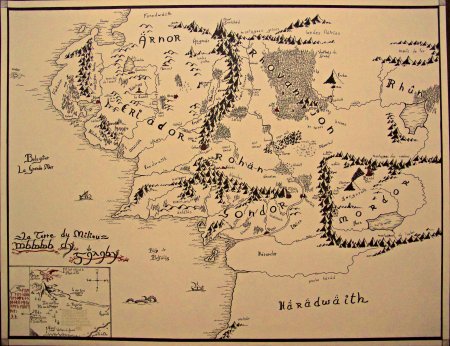 Карта Средиземья Властелин колец