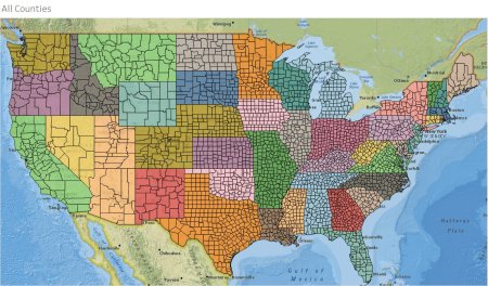 Карта графств США