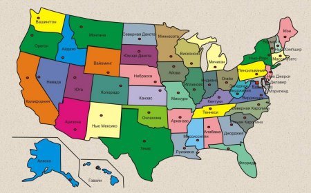 Карта США со Штатами