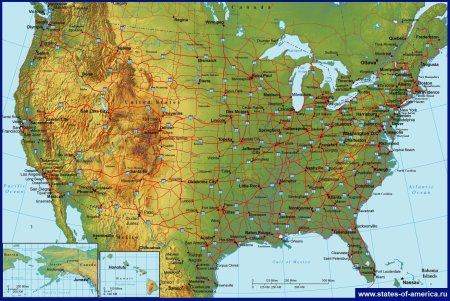 Географическая карта США