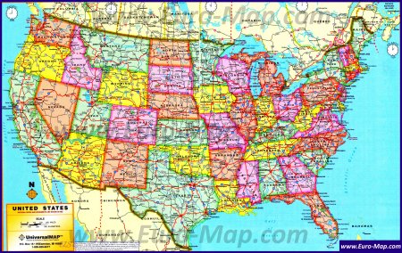 Карта США со Штатами