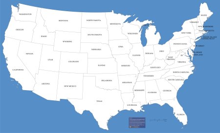 United States of America States Map