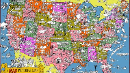 Карта Штатов Америки с достопримечательностями