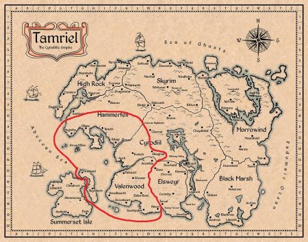 The Elder Scrolls карта мира