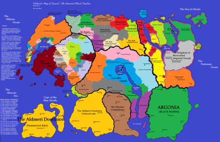 Вся карта the Elder Scrolls