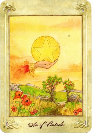 Карты Таро пентакли туз пентаклей