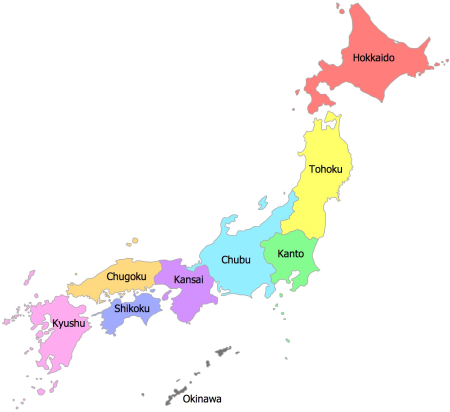 Административное деление Японии карта