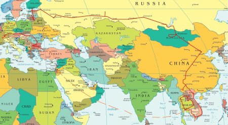 Карта Евразии со странами крупно на русском большая