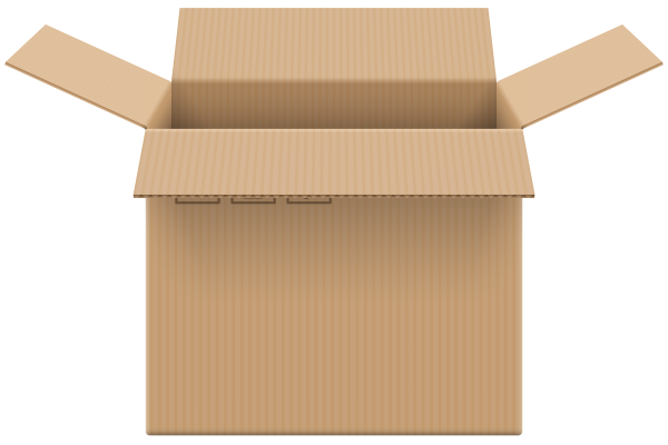 Картонные коробки на прозрачном фоне