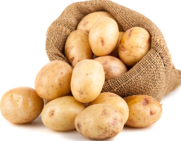 Картофель на белом фоне