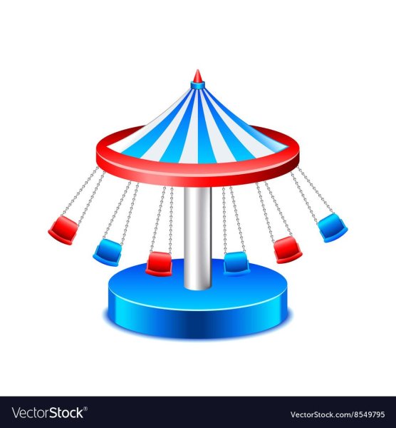 Карусель на белом фоне