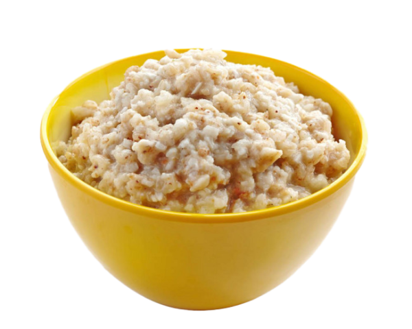 Тарелка с кашей на прозрачном фоне