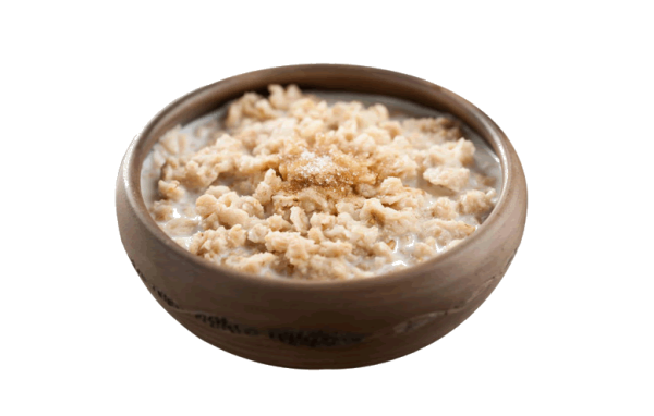 Тарелка с кашей на прозрачном фоне