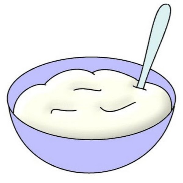 Тарелка с кашей мультяшная