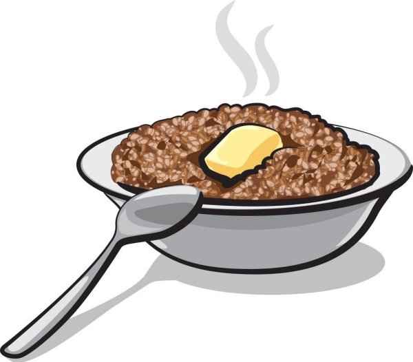 Тарелка с кашей вектор