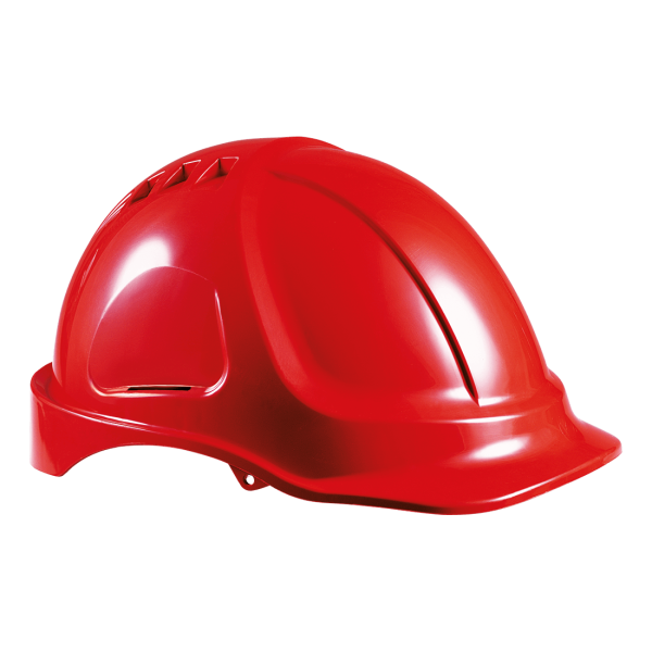 Пожарный в красной каске