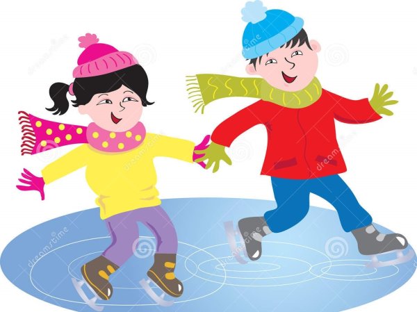 Катание на коньках мультяшная