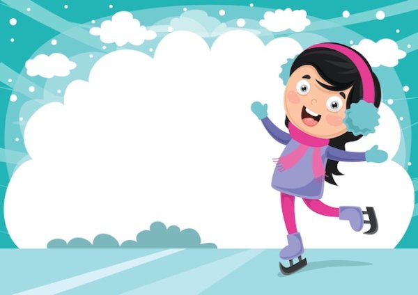 Дети на коньках вектор