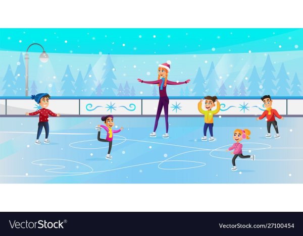 Каток для детей на прозрачном фоне