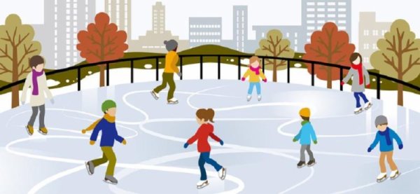 Каток для детей на прозрачном фоне